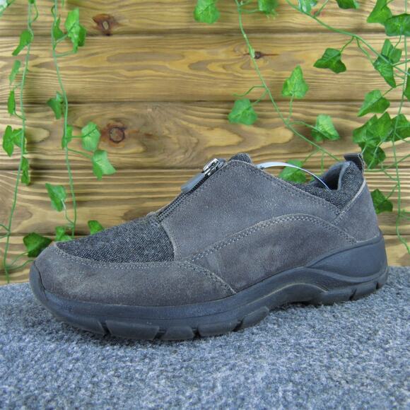 Lands' End Women's Loafer Gray Leather Sz 9 Medium Used 2025 - Picture 1 of 6